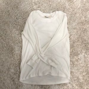 Michael Stars White Ribbed Long Sleeve T